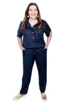 The Original Drop-Waist Scrumpsuit® (Scrub Jumpsuit) in Blue/Black Camo