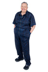 The Original High-Waist Scrumpsuit™ (Scrub Jumpsuit) in Blue/Black Camo